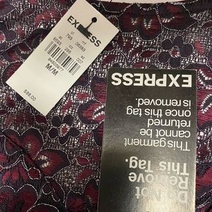 NWT Burgundy mesh top/sleeve dress